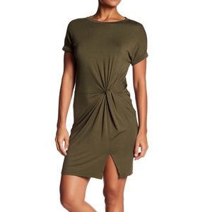 NWT X by Gottex olive draped knot dress